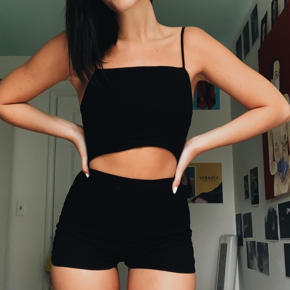 Urban Outfitters Black Cut-out Romper